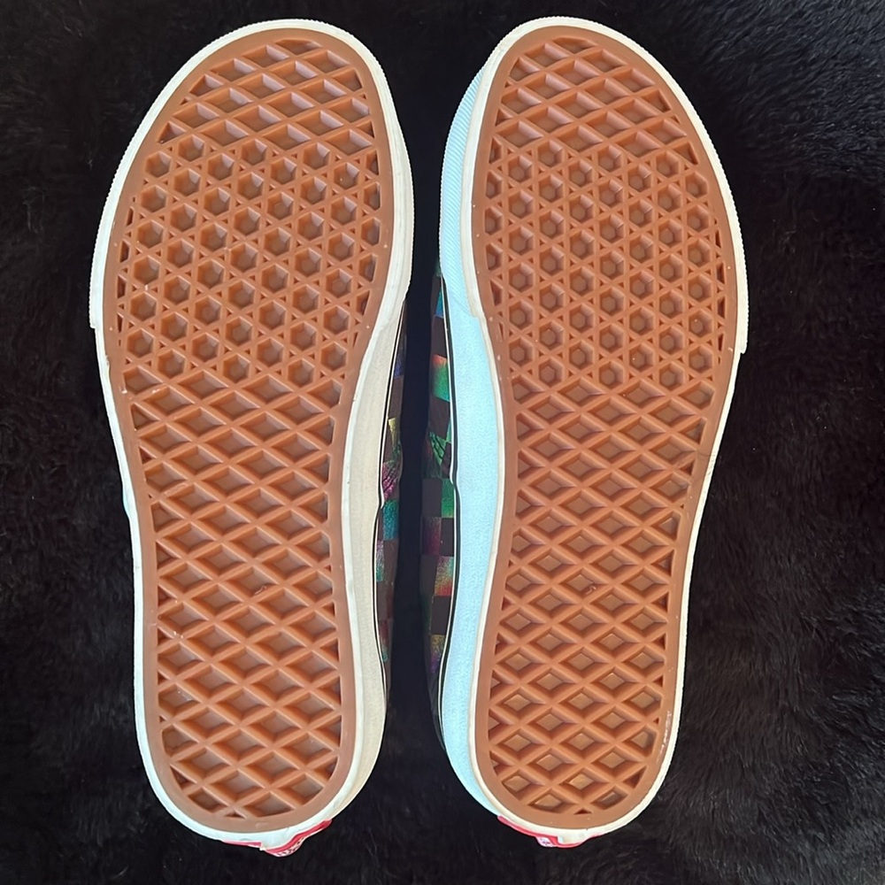 🎯VANS•METALLIC CHECKERBOARD LOW TOP LACE UP•SIZE M4|W5.5|EUR35 - Picture 10 of 15